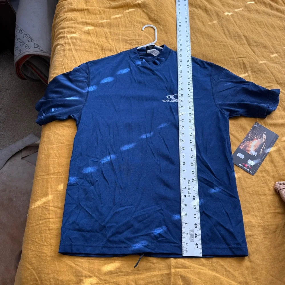 ONeill Mens Short Sleeve Rash‎ Guard Top Navy Blue Size Medium Surf Beach